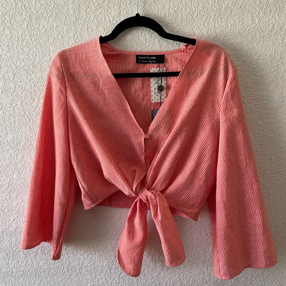 NWT The Fifth Label Button Tie Crop Top
